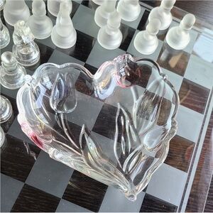 Glass heart vanity tray